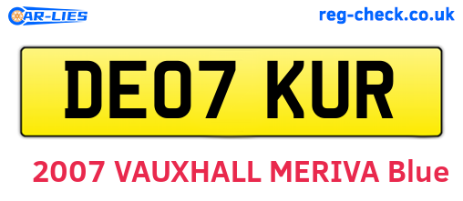 DE07KUR are the vehicle registration plates.