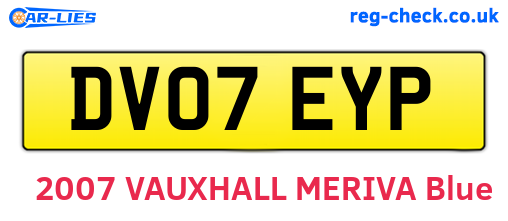 DV07EYP are the vehicle registration plates.