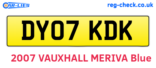 DY07KDK are the vehicle registration plates.