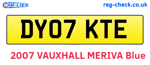 DY07KTE are the vehicle registration plates.