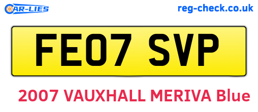 FE07SVP are the vehicle registration plates.