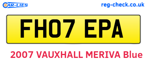 FH07EPA are the vehicle registration plates.