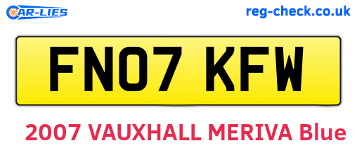 FN07KFW are the vehicle registration plates.