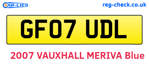 GF07UDL are the vehicle registration plates.