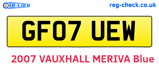 GF07UEW are the vehicle registration plates.