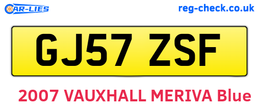 GJ57ZSF are the vehicle registration plates.