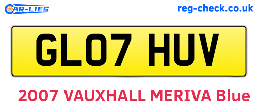 GL07HUV are the vehicle registration plates.