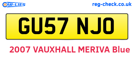 GU57NJO are the vehicle registration plates.