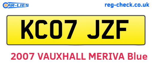 KC07JZF are the vehicle registration plates.