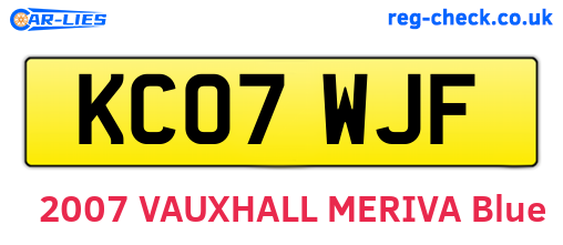 KC07WJF are the vehicle registration plates.
