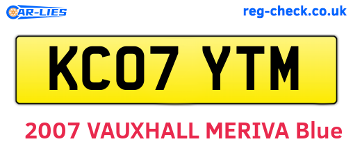 KC07YTM are the vehicle registration plates.