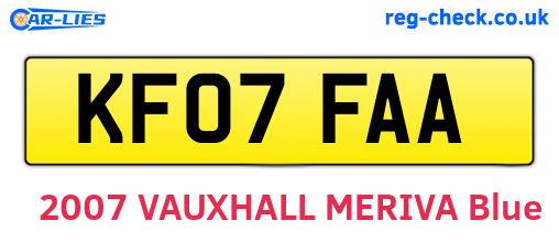KF07FAA are the vehicle registration plates.