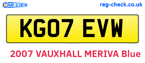 KG07EVW are the vehicle registration plates.