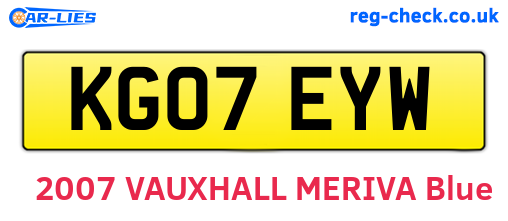 KG07EYW are the vehicle registration plates.