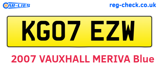 KG07EZW are the vehicle registration plates.