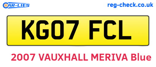 KG07FCL are the vehicle registration plates.