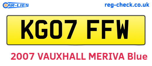 KG07FFW are the vehicle registration plates.