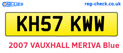 KH57KWW are the vehicle registration plates.