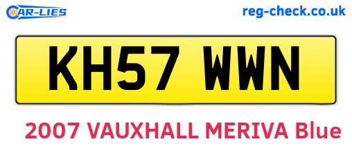 KH57WWN are the vehicle registration plates.