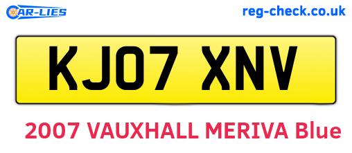 KJ07XNV are the vehicle registration plates.