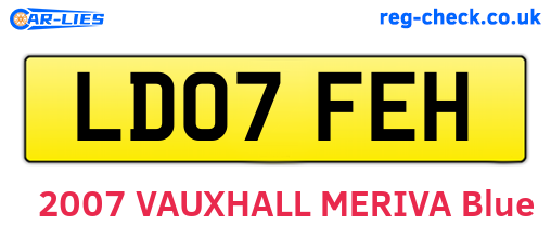 LD07FEH are the vehicle registration plates.