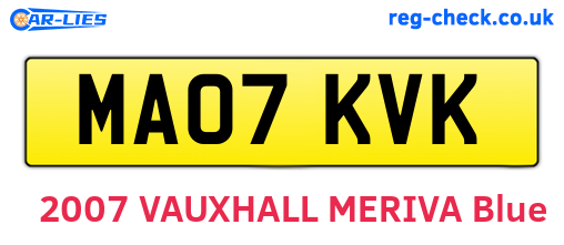 MA07KVK are the vehicle registration plates.