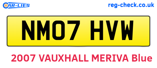 NM07HVW are the vehicle registration plates.