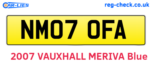 NM07OFA are the vehicle registration plates.