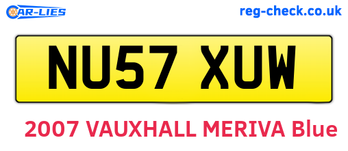 NU57XUW are the vehicle registration plates.