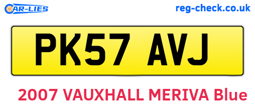 PK57AVJ are the vehicle registration plates.