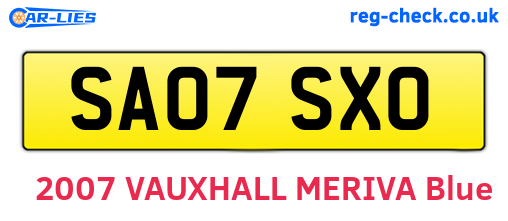 SA07SXO are the vehicle registration plates.