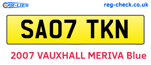 SA07TKN are the vehicle registration plates.