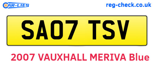 SA07TSV are the vehicle registration plates.