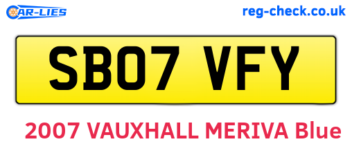 SB07VFY are the vehicle registration plates.