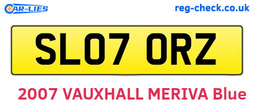 SL07ORZ are the vehicle registration plates.