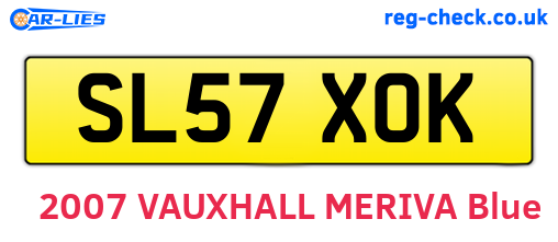 SL57XOK are the vehicle registration plates.