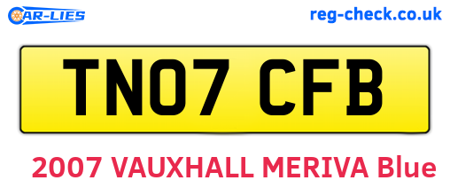 TN07CFB are the vehicle registration plates.