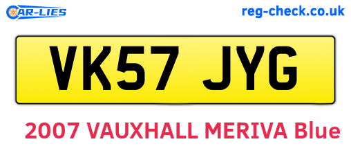 VK57JYG are the vehicle registration plates.