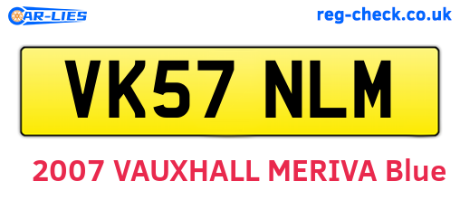 VK57NLM are the vehicle registration plates.