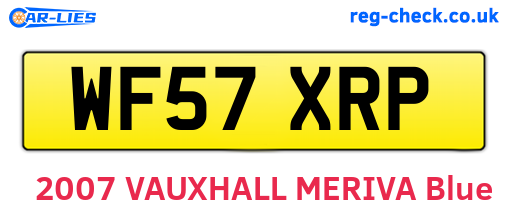 WF57XRP are the vehicle registration plates.