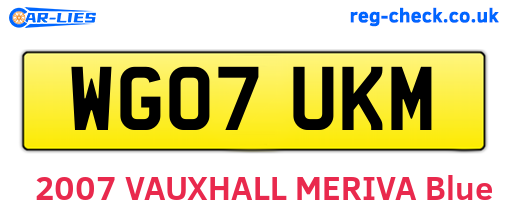 WG07UKM are the vehicle registration plates.
