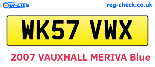 WK57VWX are the vehicle registration plates.