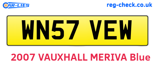 WN57VEW are the vehicle registration plates.