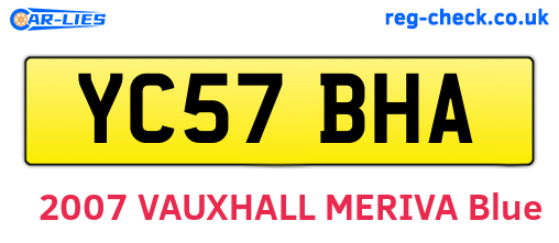 YC57BHA are the vehicle registration plates.