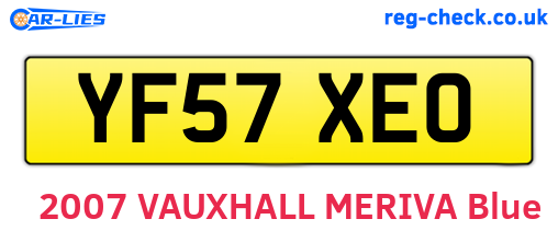 YF57XEO are the vehicle registration plates.
