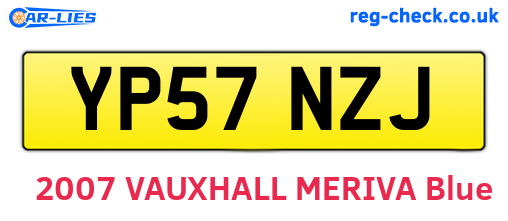 YP57NZJ are the vehicle registration plates.