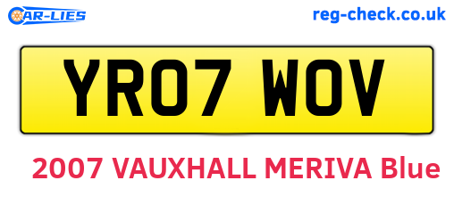 YR07WOV are the vehicle registration plates.