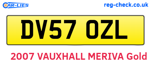 DV57OZL are the vehicle registration plates.