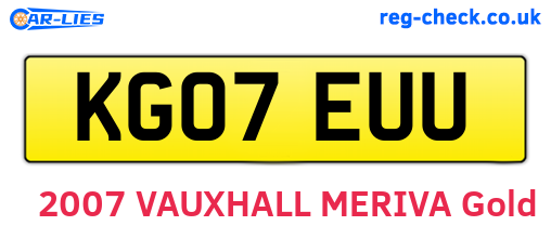 KG07EUU are the vehicle registration plates.