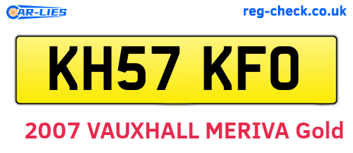 KH57KFO are the vehicle registration plates.